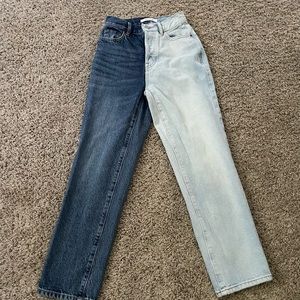 two color mom jeans
